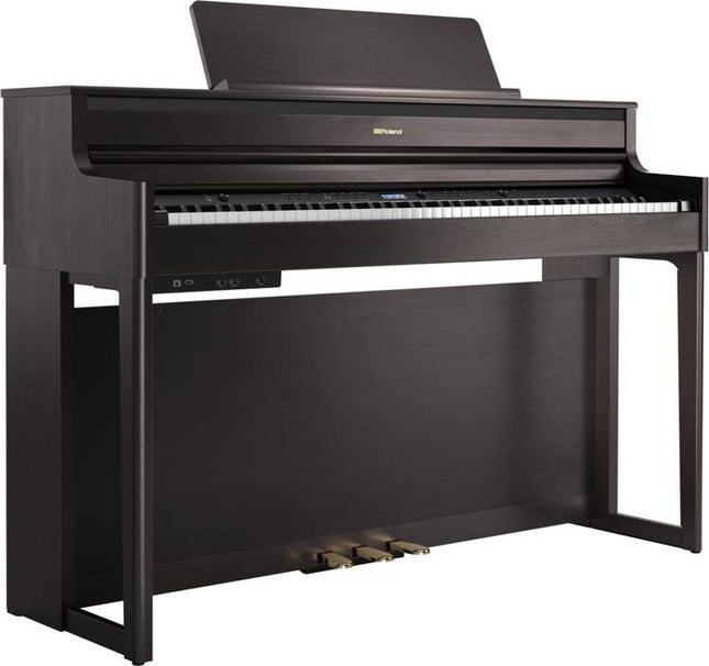 Roland HP704 88-keys Digital Piano with Bench, RH-5 Headphones, 3 Pedal,Note Stand and Adapter - Rosewood ( HP-704 )