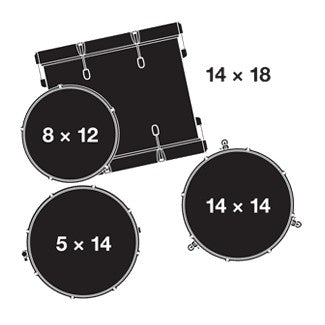 Gretsch CT1-J484-YSF Catalina Club 4-Piece Drum Shell Kit Set (18inch Bass), Yellow Satin Flame