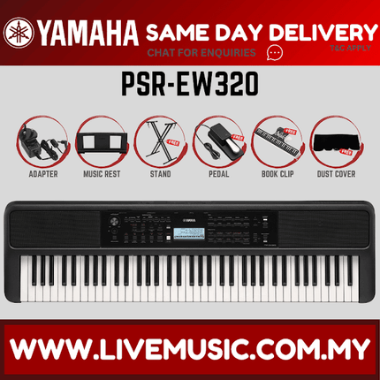 Yamaha PSR-EW320 76-key Portable Keyboard 12 in 1 Premium Package ( PSR-EW320 / PSR EW320 )