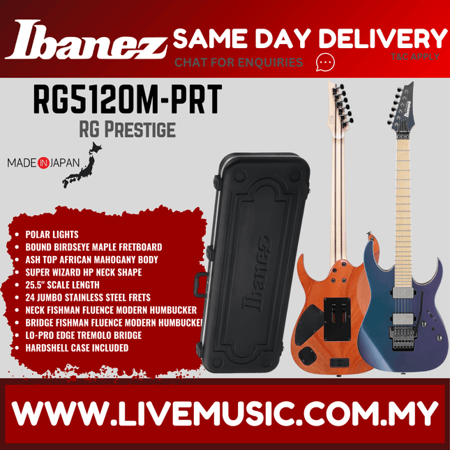 Ibanez Prestige RG5120M-PRT Electric Guitar w/Case, Polar Lights ( RG5120M PRT / RG5120MPRT )