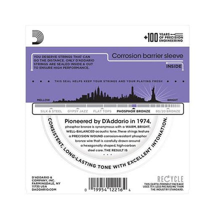D'Addario EJ26 - Phosphor Bronze Acoustic Strings, Custom Light (11-52)(DAddario)