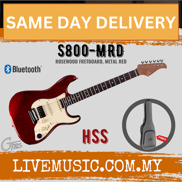GTRS S800-MRD HSS Series Intelligent Electric Guitar, Rosewood FB, Metal Red