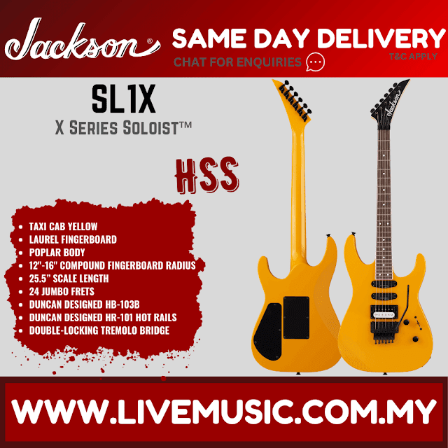 Jackson X Series Soloist SL1X Electric Guitar, Laurel FB, Taxi Cab Yellow