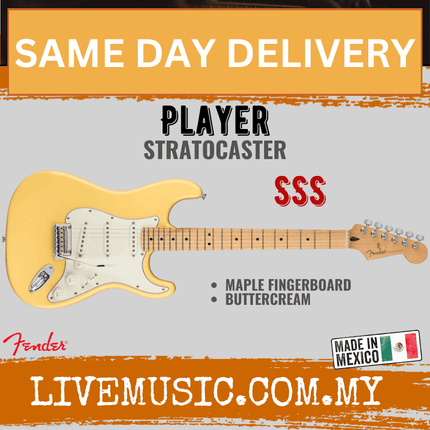 Fender Player Stratocaster Electric Guitar, Maple Fretboard - Buttercream