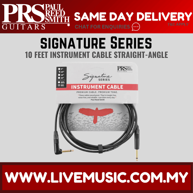 PRS Signature Instrument Cable, Straight/Angle - 10ft