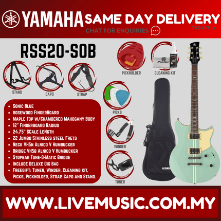 Yamaha Revstar Standard RSS20 Electric Guitar - Black / Vintage White / Sunset Burst / Swift Blue / Flash Green / Hot Merlot / Mist Green / Sonic Blue ( RSS20 / RSS 20 )