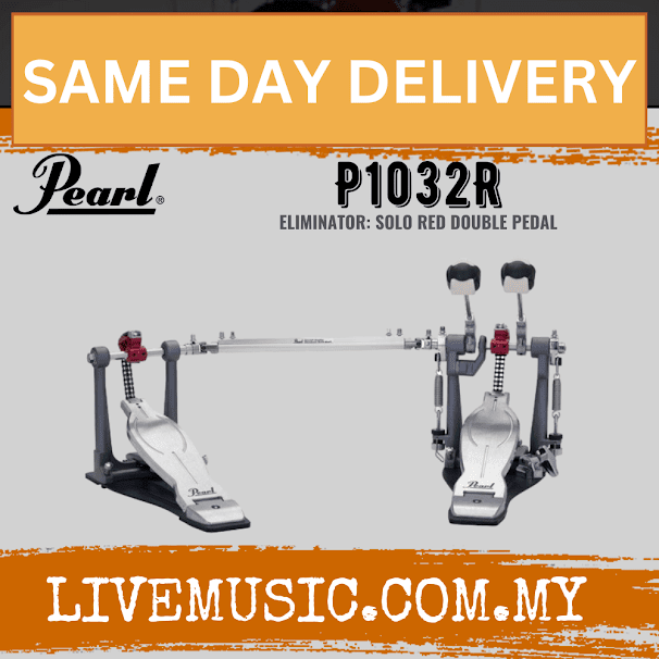 Pearl Eliminator Solo Red Cam Double Bass Drum Pedal (P1032R/P-1032R)