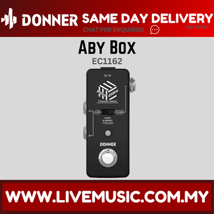 Donner ABY Box Line Selector AB Switch Guitar Effects Pedal True Bypass ( ABY-Box / ABYBox )