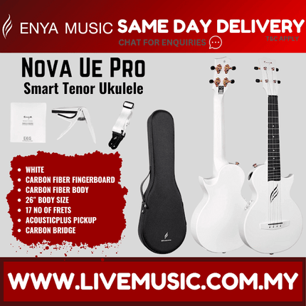 Enya Nova Ue Pro Tenor 26 Inch Carbon Fibre Ukulele (  NOVAUEPRO /  NOVAUE )