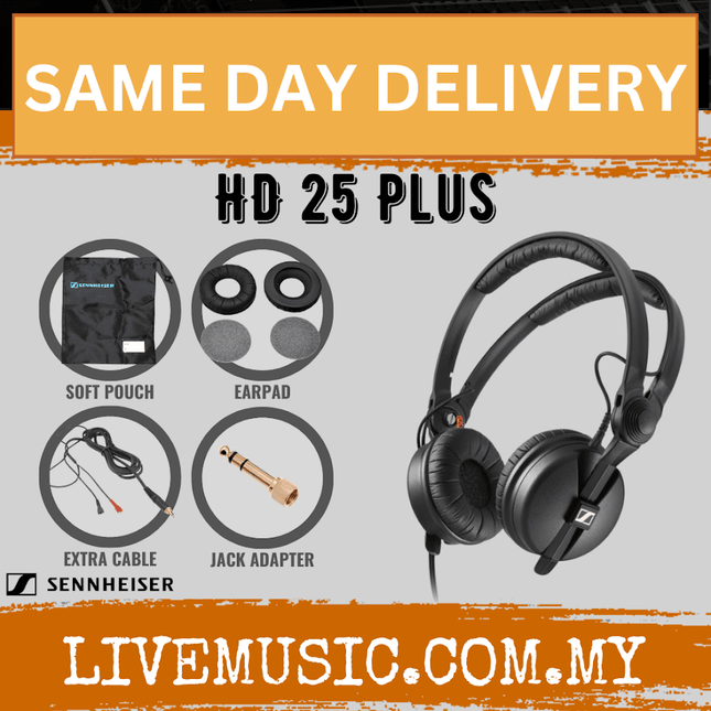 Sennheiser HD 25 Plus Closed-back On-ear Studio Headphones (HD25/HD-25)