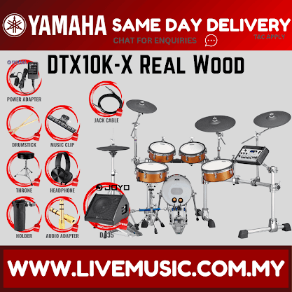 Yamaha DTX10KX-RW Electronic Drum Set With Amplifier And Drum Throne - Real Wood ( DTX10 / DTX10K / DTX10KX )