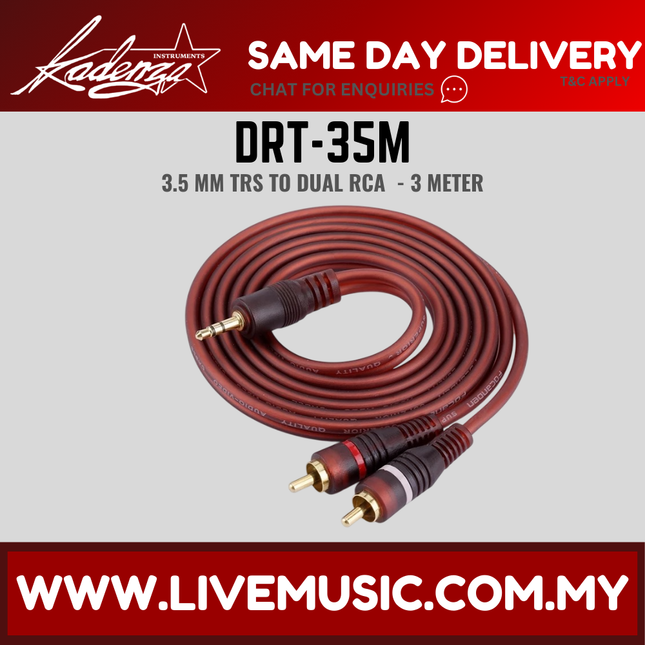 Kadenza DRT35M Dual RCA to Stereo Mini Cable 3.5 mm - 1 Meter ( DRT-35M LMC)