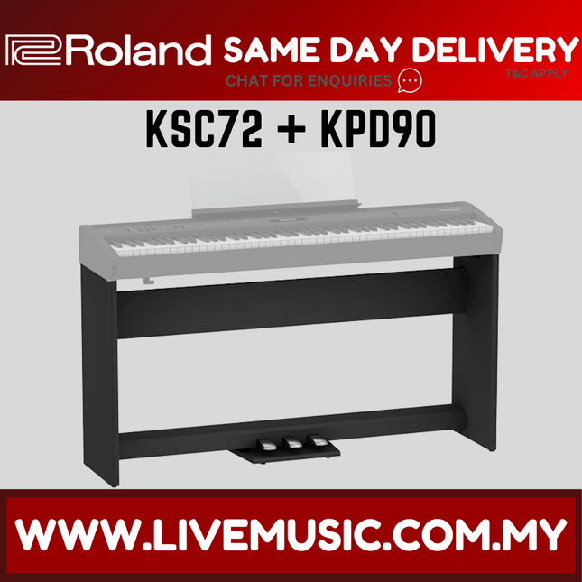 Roland KPD-90 + KSC-72 Original Stand Design for FP-60x Digital Piano - Black ( KPD90 / KSC72 / FP60x )