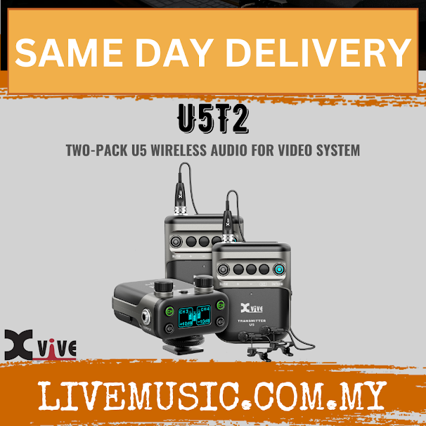 Xvive U5T2 2 Channel Wireless Audio For Video System With LV1 Lavalier Mic For Microphones And DSLR Camera (U5 T2)