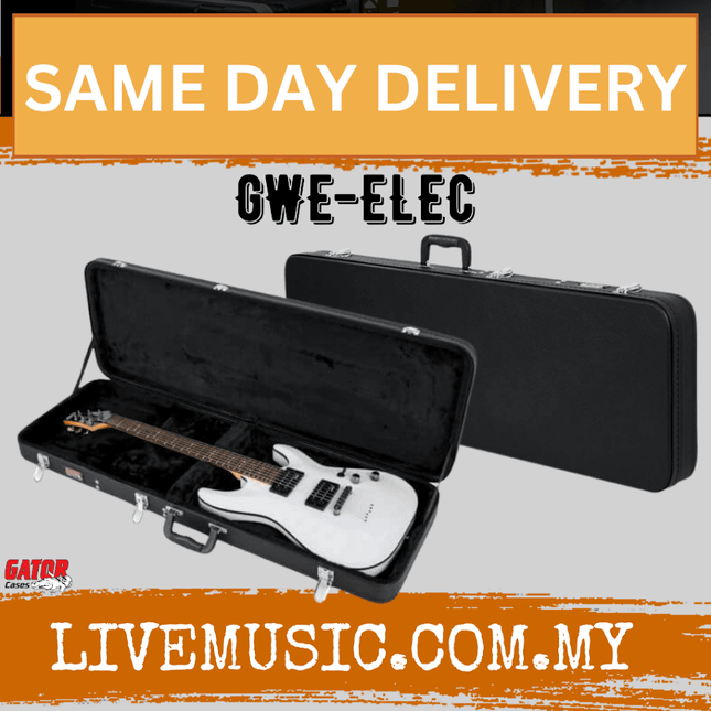 Gator GWE-ELEC Hard-Shell Wood Case for Electric Guitar (GWEELEC/GWE ELEC)