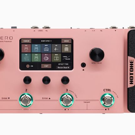Hotone Limited Edition MP-100 Ampero Multi Effects Pedal - Pink (MP100/MP 100)