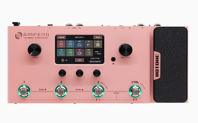 Hotone Limited Edition MP-100 Ampero Multi Effects Pedal - Pink (MP100/MP 100)
