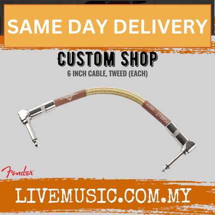 Fender Custom Shop 6inch Cable, Tweed (Each)