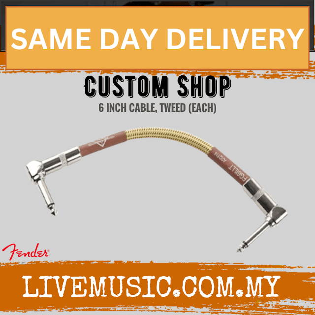 Fender Custom Shop 6inch Cable, Tweed (Each)