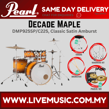 Pearl Decade Maple DMP925SP/C 5-Piece Drum Set with Paiste 101 Cymbals Set and Hardware