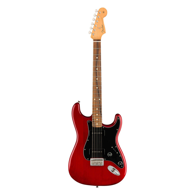 Fender Noventa Stratocaster Electric Guitar, Pau Ferro Fretboard - Crimson Red Transparent