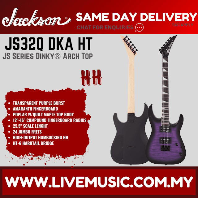 Jackson JS Series Dinky Arch Top JS32Q DKA HT Electric Guitar, Amaranth FB ( JS32Q DKAHT )