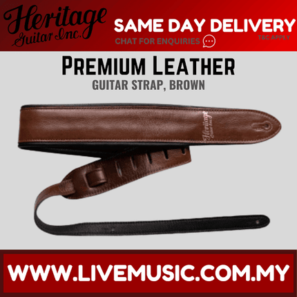 Heritage Premium Leather Guitar Strap, Brown