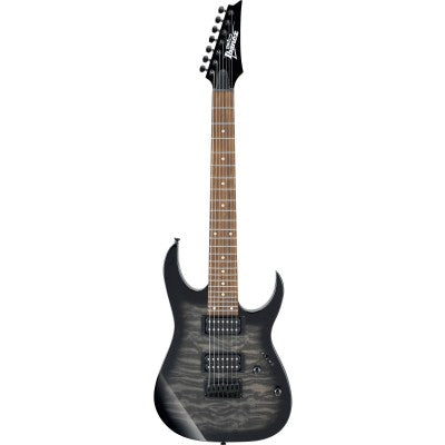 Ibanez GRG7221QA GIO Series 7-String Electric Guitar - Transparent Black Sunburst (GRG7221QA-TKS)