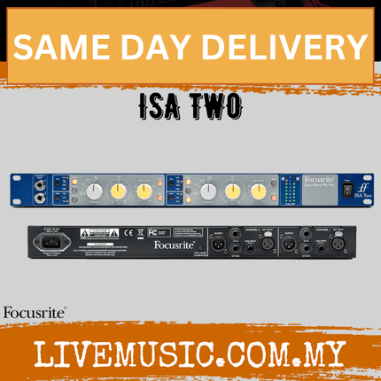 Focusrite ISA Two Dual Channel Pre-amp/DI 1U Rack mounting