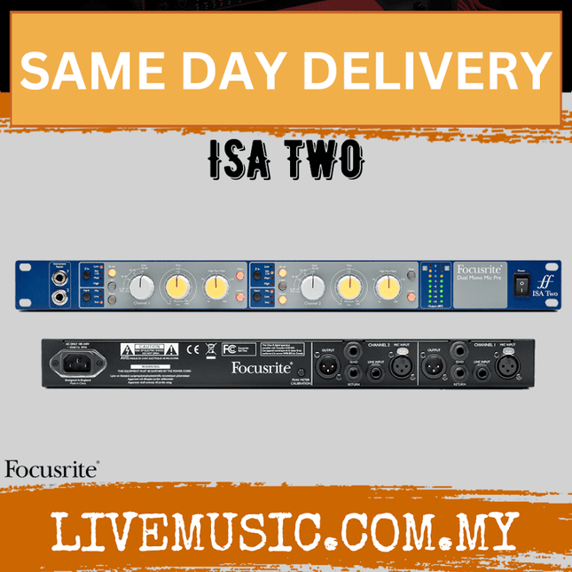 Focusrite ISA Two Dual Channel Pre-amp/DI 1U Rack mounting
