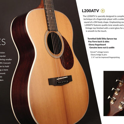 Cort L200FATV - Acoustic Guitar with Gig Bag - Semi Gloss (L200F ATV/L200F-ATV)