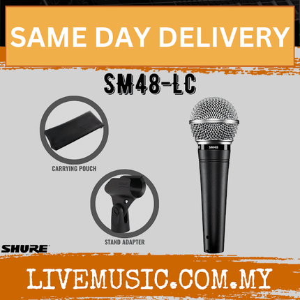 Shure SM48-LC Handheld Dynamic Vocal Microphone (SM48 / SM-48 / SM48LC)