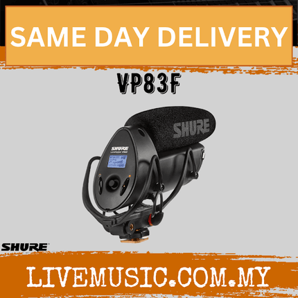 Shure VP83F LensHopper Camera-mount Compact Shotgun Microphone with Flash Recording ( VP-83F / VP 83F )