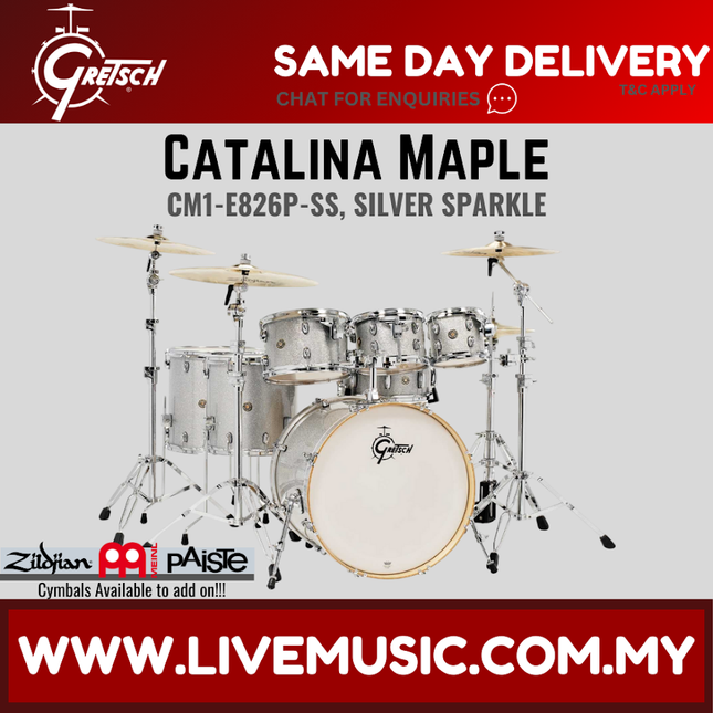 Gretsch CM1-E826P Catalina Maple 7-Piece Drum Shell Kit - (CM1 E826P CM1E826P)