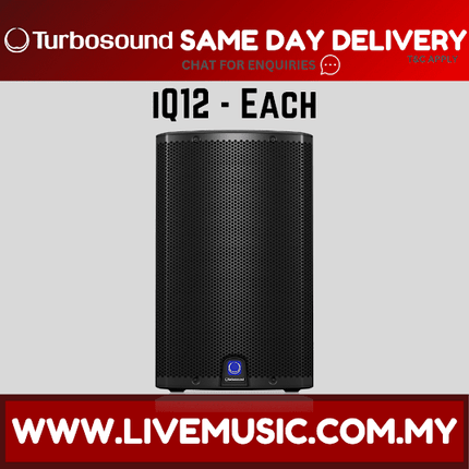 Turbosound iQ12 2500-Watt 12" Powered Speaker w/Wireless Mic, Speaker Stand And Cable - Each / Pair ( iQ-12 / iQ 12 )