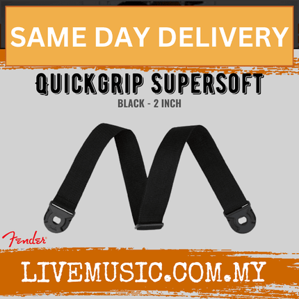 Fender Quickgrip Supersoft Guitar Strap, Black