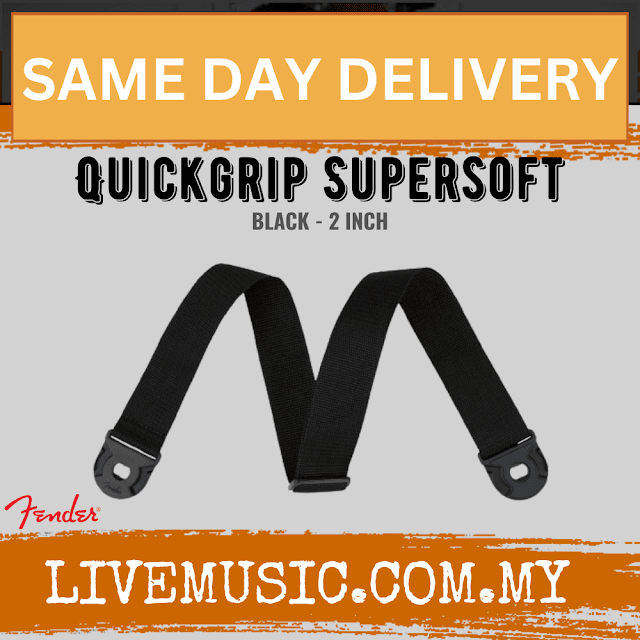 Fender Quickgrip Supersoft Guitar Strap, Black