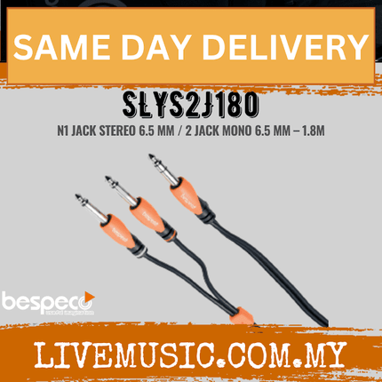 Bespeco SLYS2J180 Silos Series TRS to Dual 1/4" TS Insert Cable ( SLYS2J 180 / SLYS2J-180 )