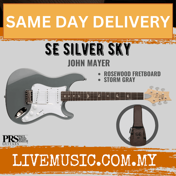 PRS SE Silver Sky Electric Guitar, Storm Gray