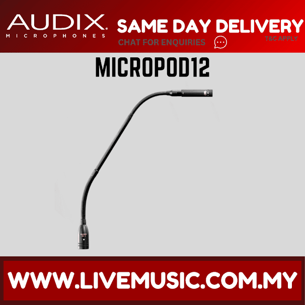 Audix MICROPOD12 Micro Series Gooseneck Microphone (MICROPOD 12/MICROPOD-12)