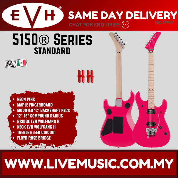 EVH 5150 Series Standard Electric Guitar, Maple FB, Neon Pink