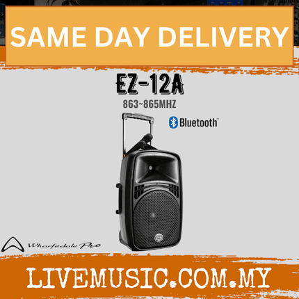 WHARFEDALE PRO EZ-12A Series 100 Watts Peak 12" Portable PA Speaker c/w 2 Wireless Mic (EZ 12A/EZ12A)