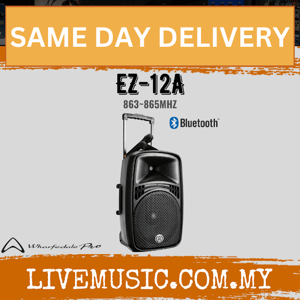 WHARFEDALE PRO EZ-12A Series 100 Watts Peak 12" Portable PA Speaker c/w 2 Wireless Mic (EZ 12A/EZ12A)