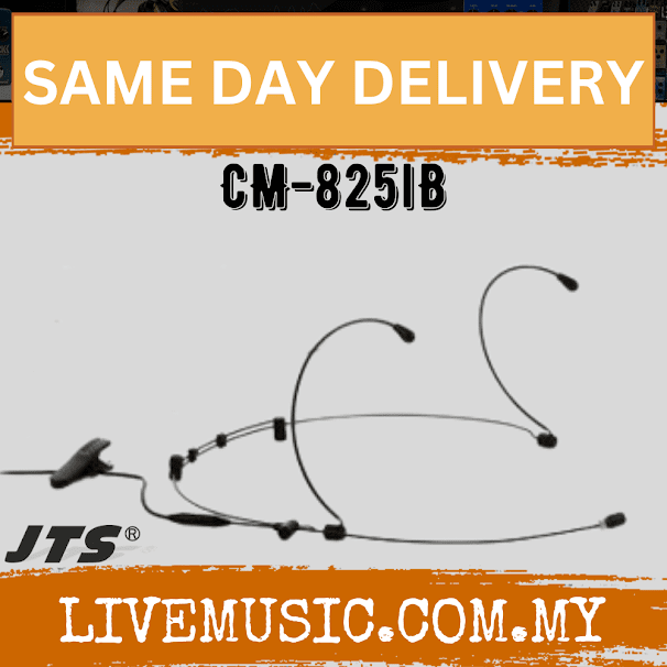 JTS CM-825I Double ear-hook sub-miniature microphone - Omni-directional - Black ( CM825I / CM 825I )