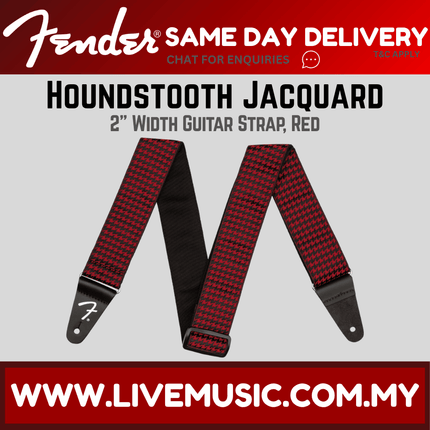Fender Houndstooth Jacquard Guitar Strap - Red