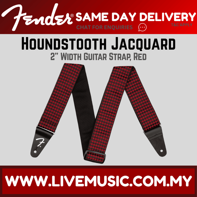 Fender Houndstooth Jacquard Guitar Strap - Red