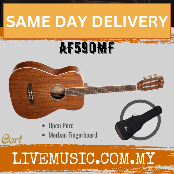 Cort AF590MF - Acoustic-Electric Guitar with Gig Bag - Open Pore (AF 590MF/AF-590MF)