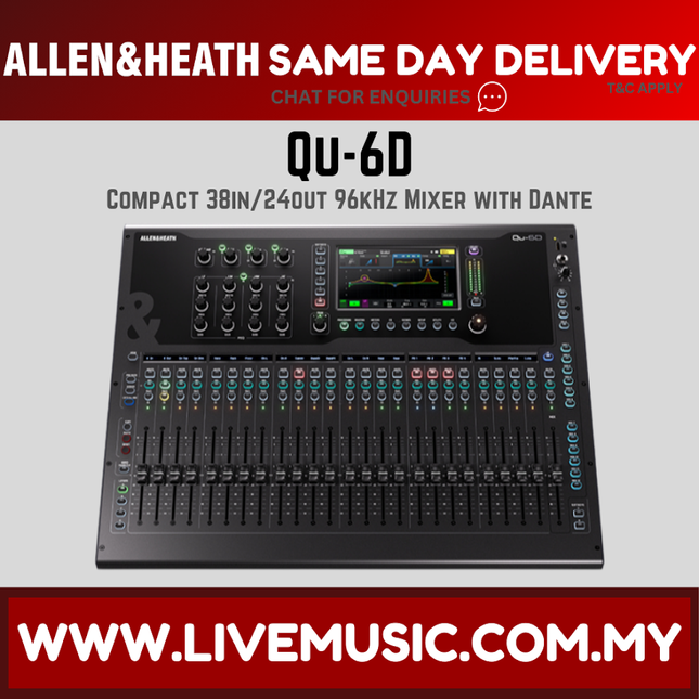 Allen & Heath QU-6D 38-channel Digital Mixer with Dante ( QU 6D QU6D )