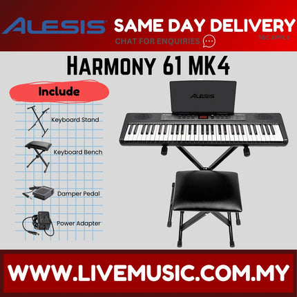 Alesis Harmony 61 MK4 61-Key Portable Arranger Keyboard with Built-In Speakers ( Harmony61MK4 / Harmony-61-MK4 )