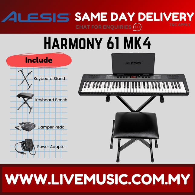 Alesis Harmony 61 MK4 61-Key Portable Arranger Keyboard with Built-In Speakers ( Harmony61MK4 / Harmony-61-MK4 )